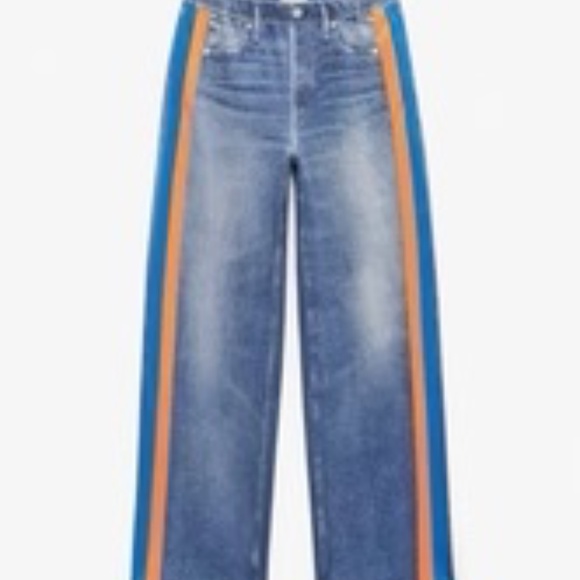 NWT Rag & Bone Miramar Track Pant Orange & Blue Stripe - Sz Small - Picture 3 of 3
